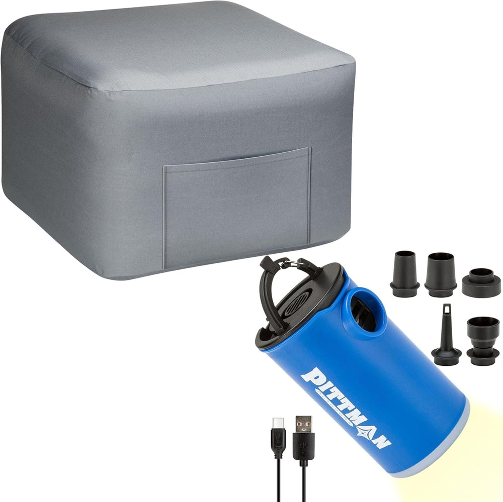 Pittman Outdoors Inflatable Ottoman & Mini Air Pump Bundle