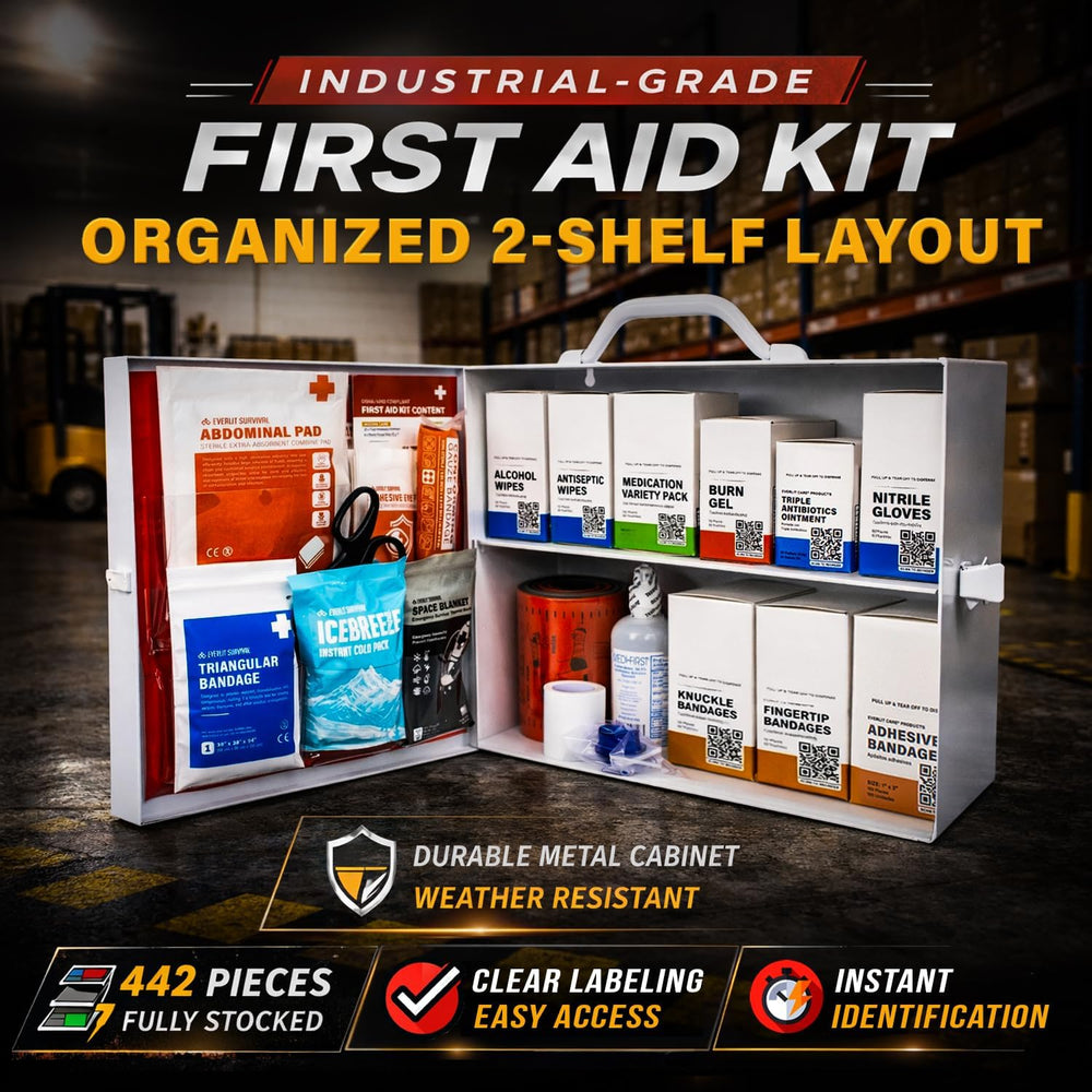 EVERLIT CARE 2-Shelf OSHA-Compliant First Aid Kit, ANSI Class A 50 Person Eme...