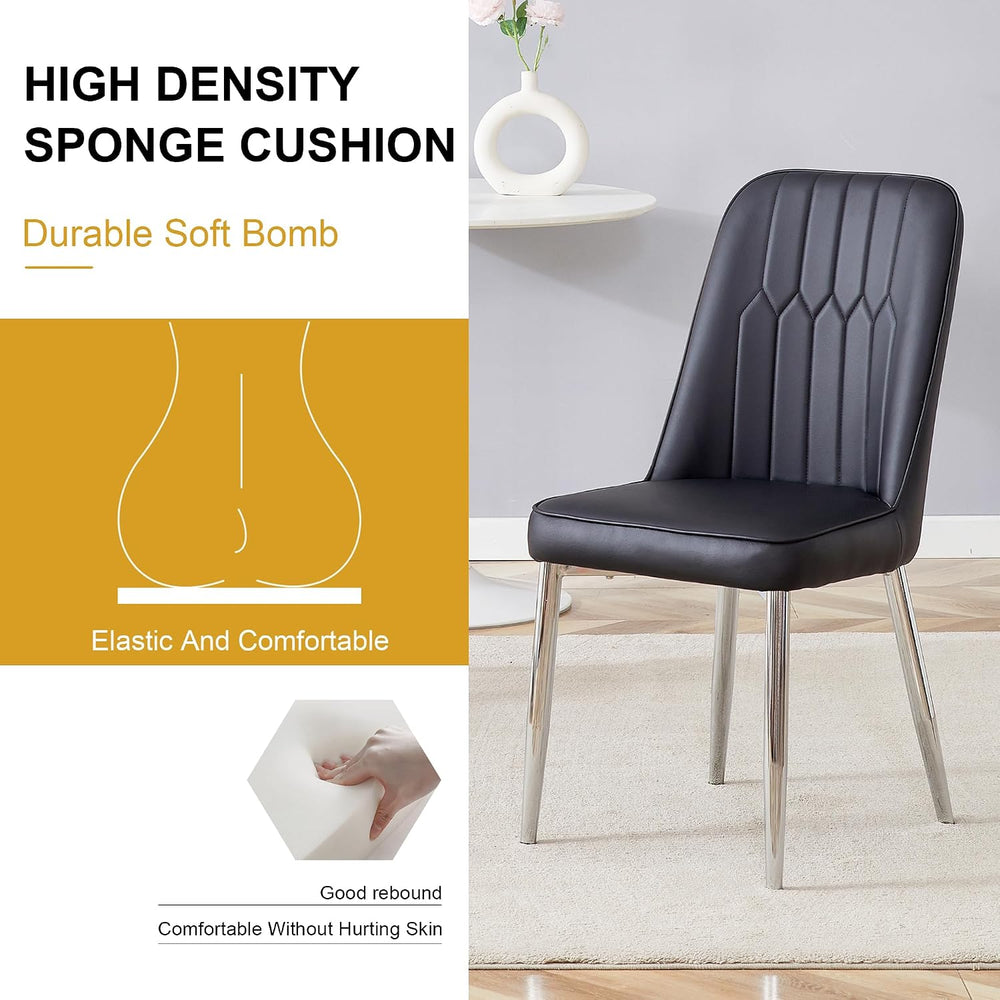 Dining Chairs Set of 6,Modern Dining Chairs, Equipped with PU Leather Backres...