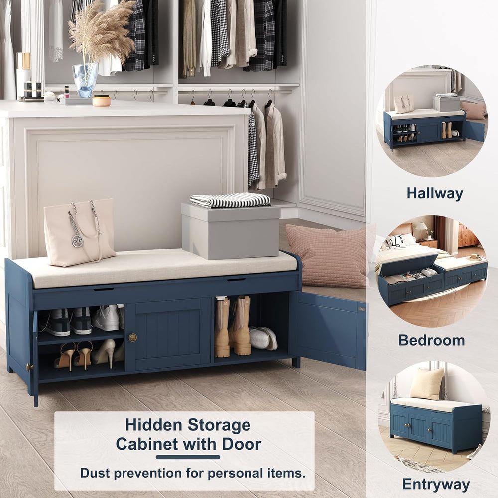 HOMEFORT 41.3" Shoe Bench with Lift Top Storage, Entryway Bench with Cus...