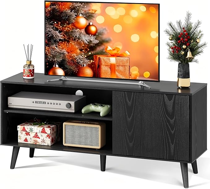 WLIVE TV Stand for 55 Inch TVs, Entertainment Center with Storage Cabinet, Mi...