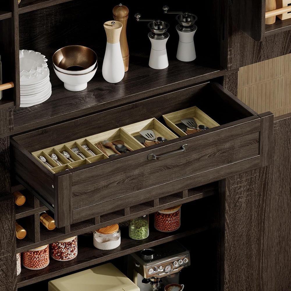 Ball & Cast Farmhouse Kitchen Pantry Cabinet, Brown, 71 Inch | Adjustable...