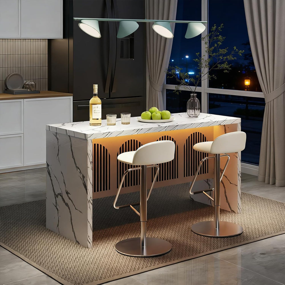 59IN Large Imitation Marble Dining Table, Suitable for 4-6 People, Modern Kit...