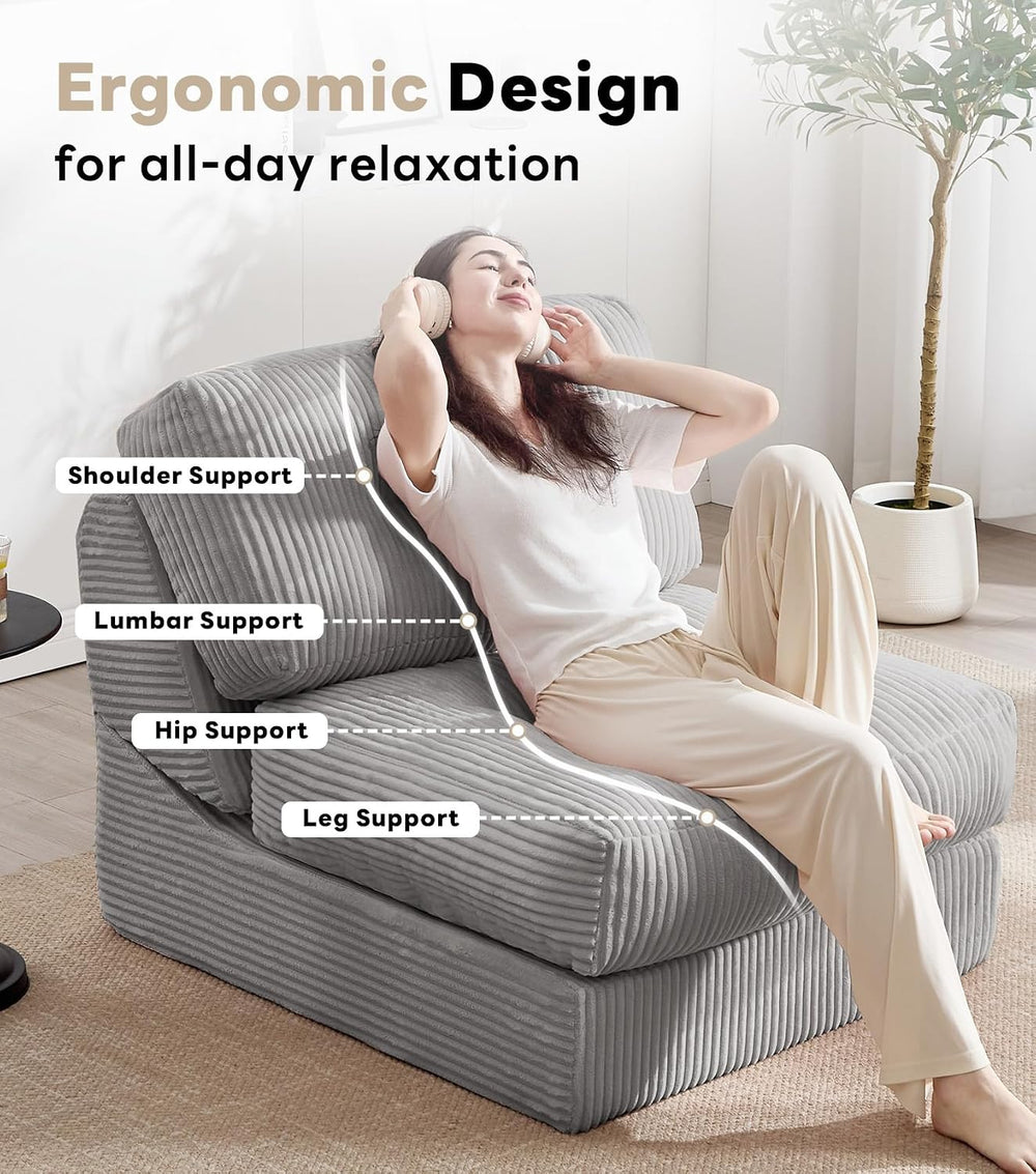 35.8'' Folding Sofa Bed, Convertible Sleeper Chair with Large Pillow,...