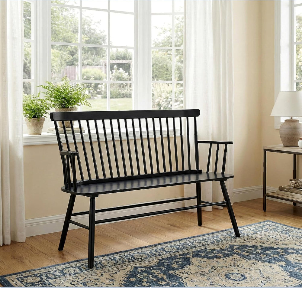 CARTESIAN Solid Wood Spindle Back Farmhouse Entryway Bench, 48x19x36 Inches (...