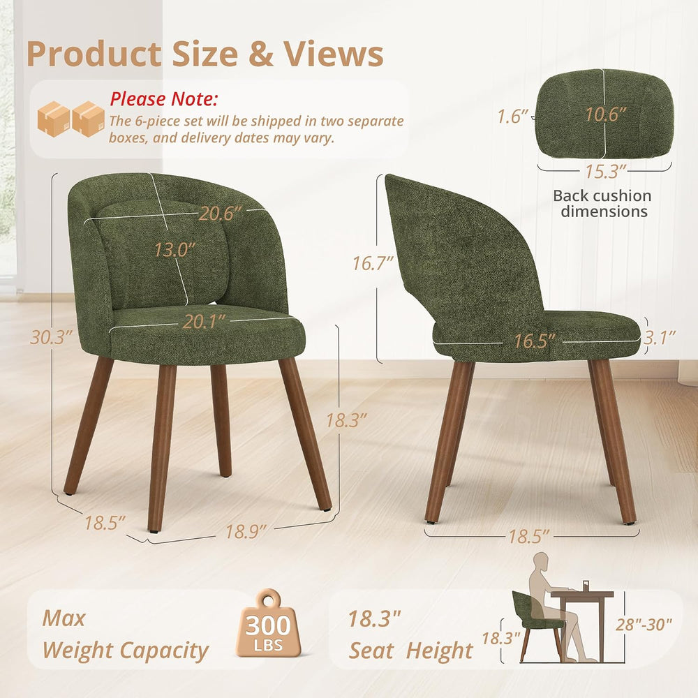 LUE BONA Dining Chairs Set of 4, Modern Upholstered Kitchen Chairs with Solid...