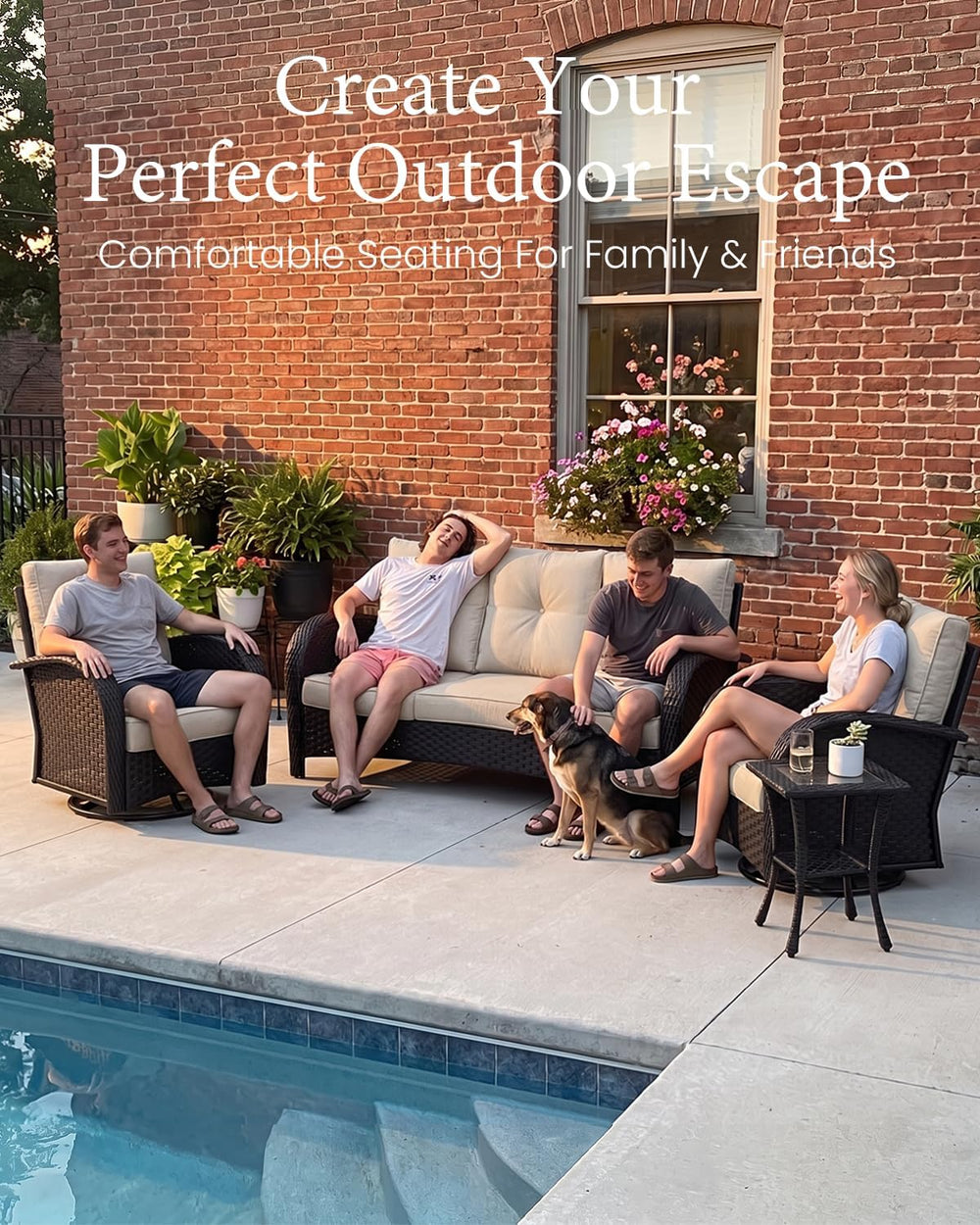 LayinSun 5 Pieces Outdoor Patio Furniture Set