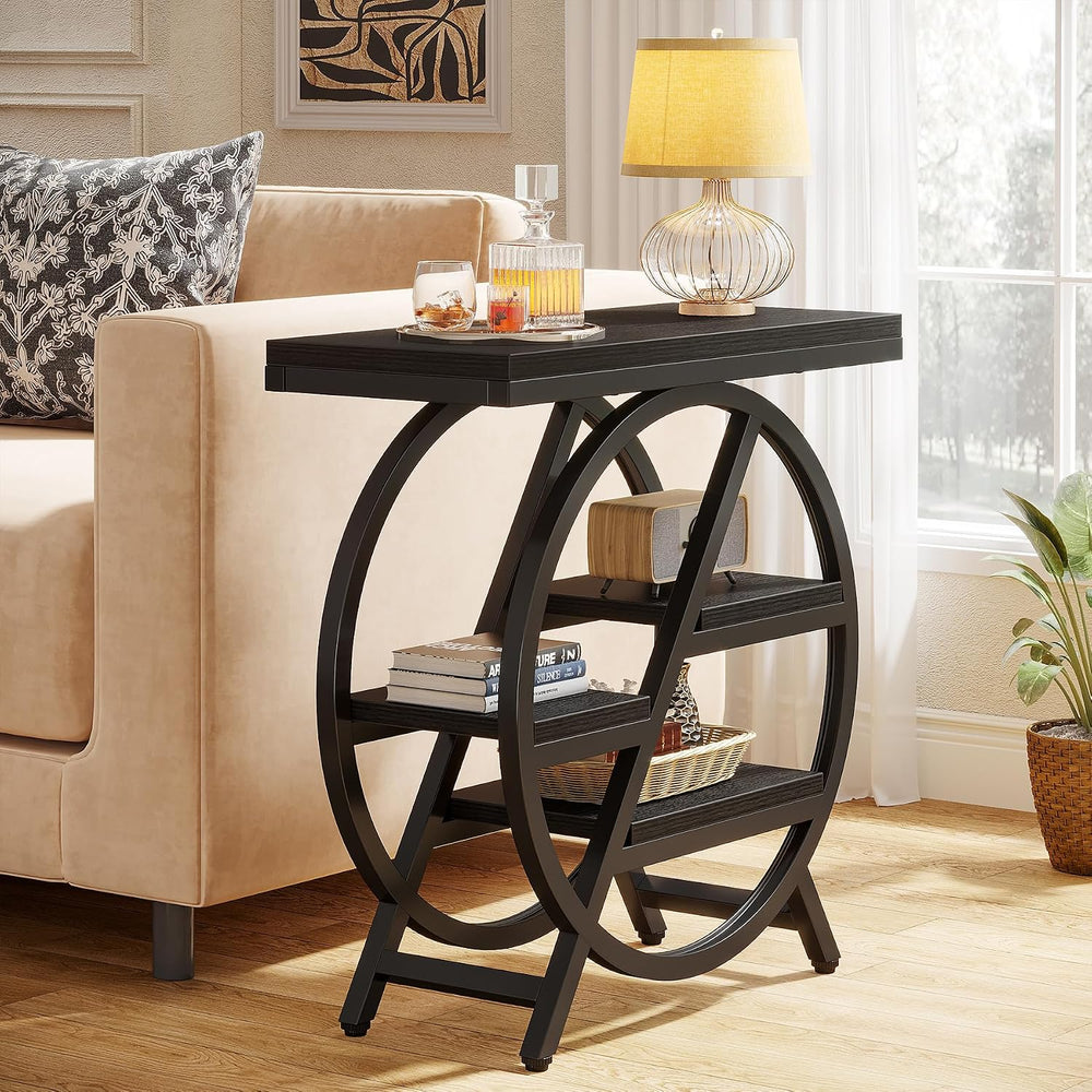 Tribesigns End Table for Living Room, 3-Tier Narrow Side Table with Storage, ...