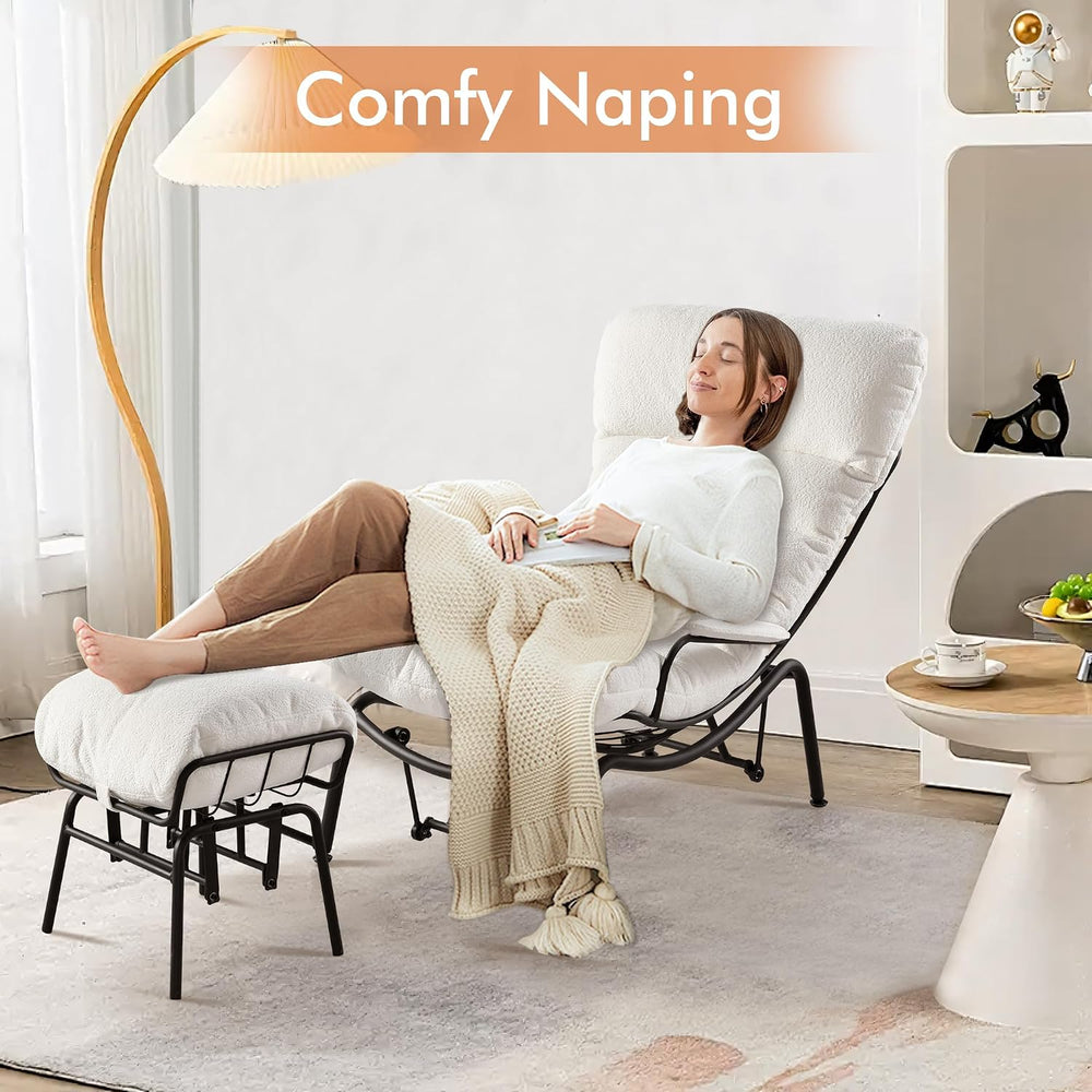 HOOOWOOO Cozy Rocking Chair,Chaise Lounge Chair Indoor,Accent Chair with Otto...