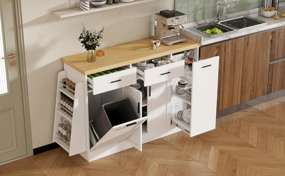 Multi-Functional Kitchen Sideboard & Storage Cabinet with Sliding Doors, ...
