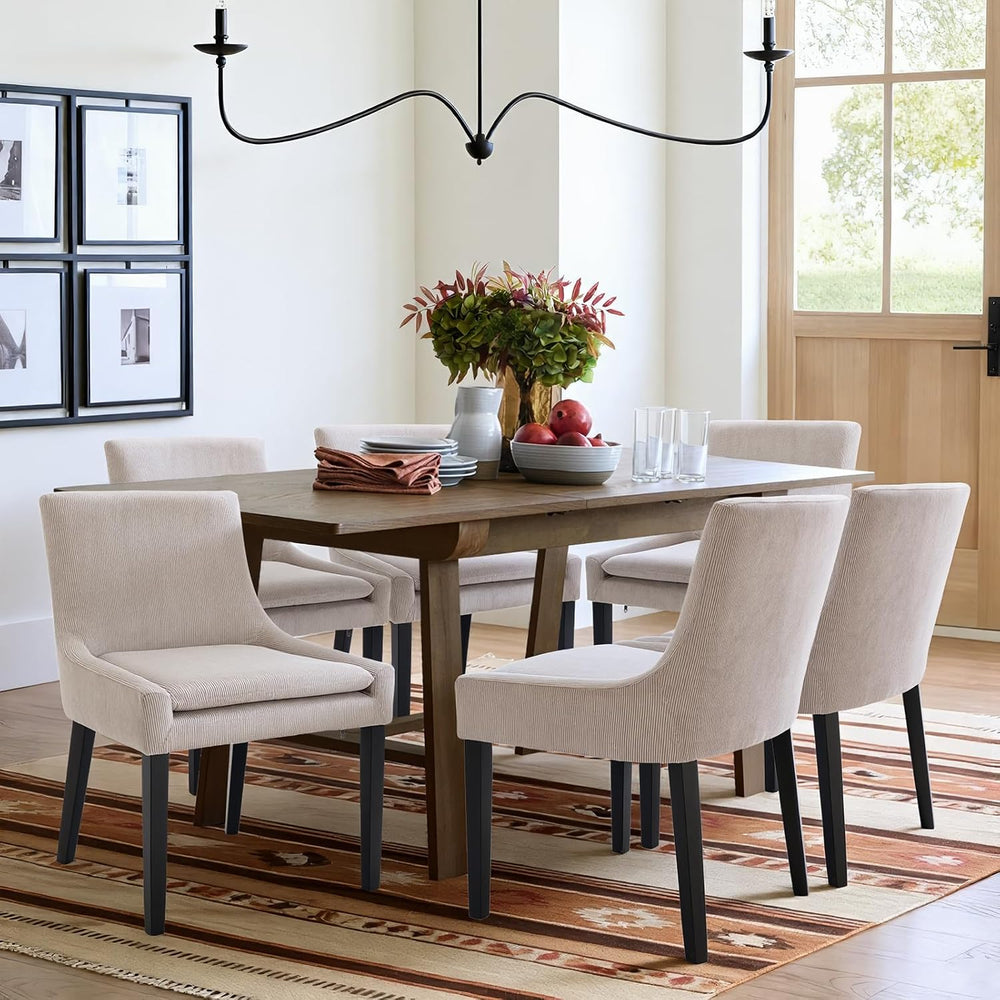 MALOL Upholstered Dining Chairs Set of 4, Mid-Back Kitchen Room Chair with Wo...