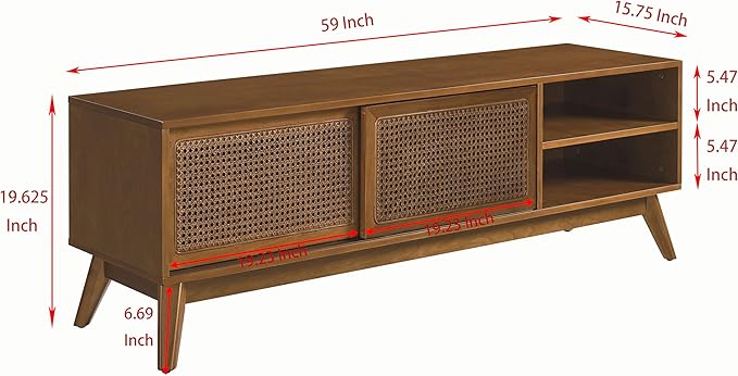 Ball & Cast 59" Mid Century Modern TV Stand for TVs up to 65", ...