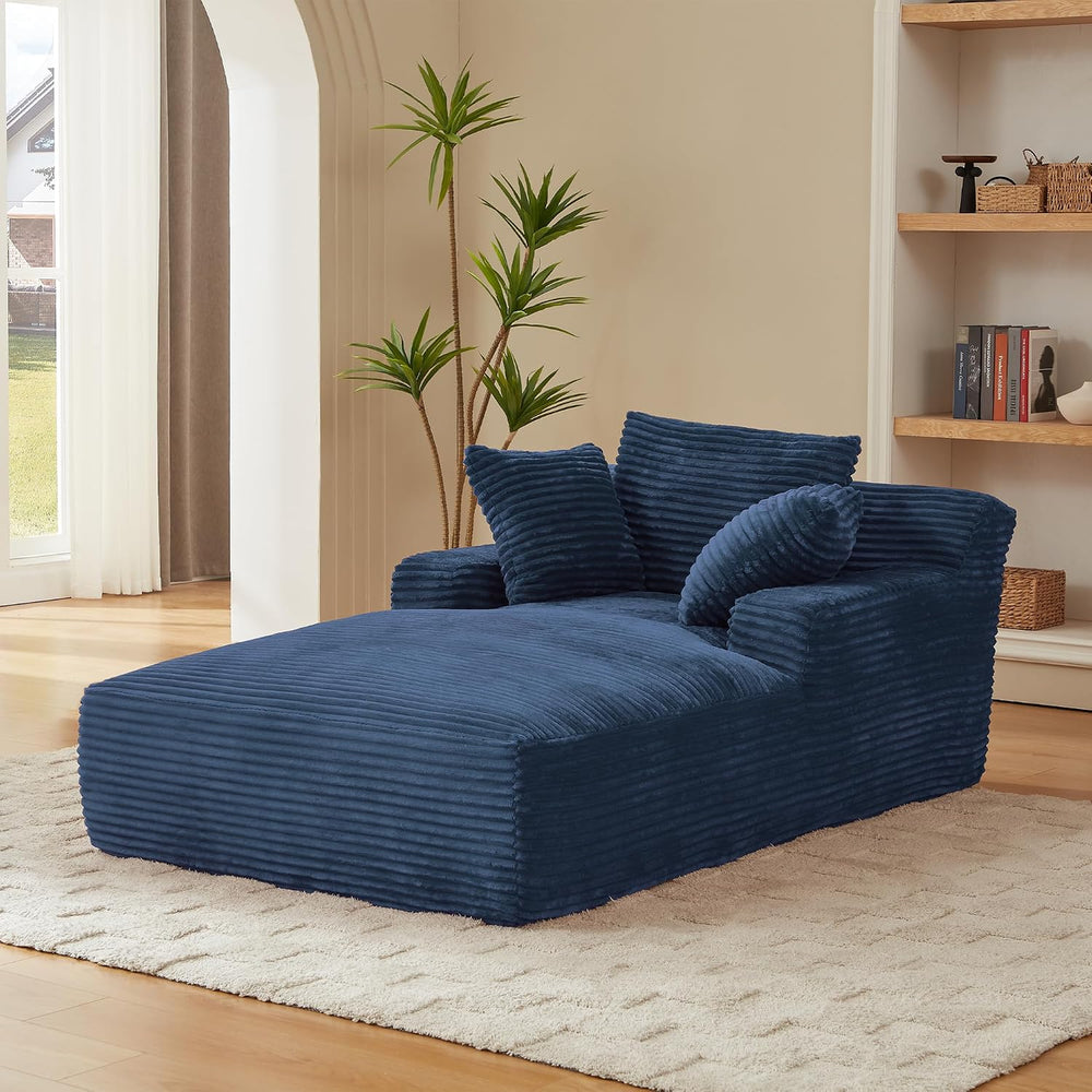 Tmsan Oversized Chaise Lounge Chair Indoor, 78.7" Extra Deep Floor Cordu...
