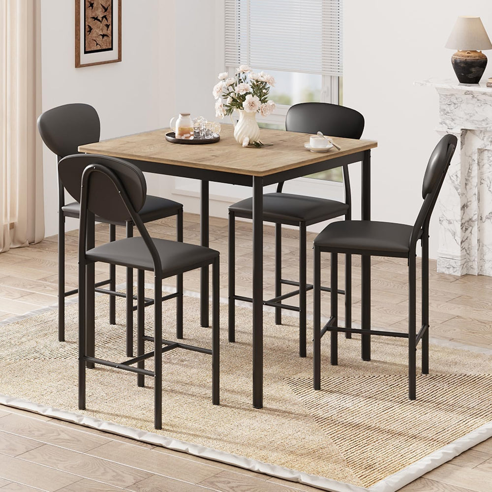 EROMMY Dining Table Set for 4, Modern Kitchen Table and Chairs with PU Leathe...