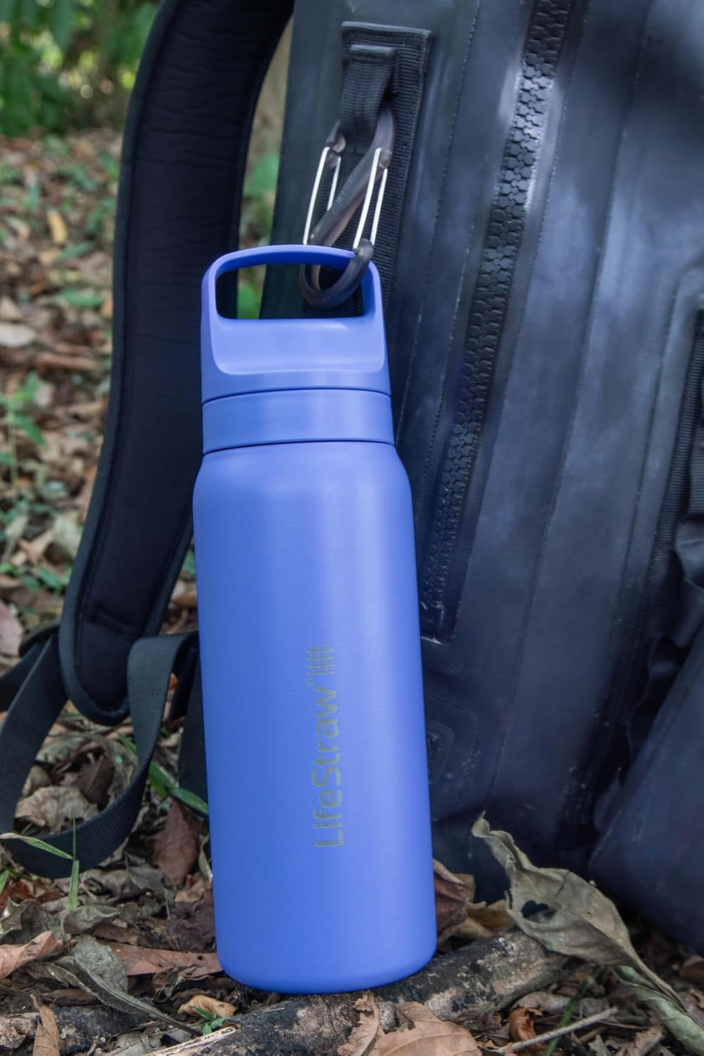 LifeStraw Go Series Insulated Steel Water Filter Bottle, 24 oz, Thistle Purple