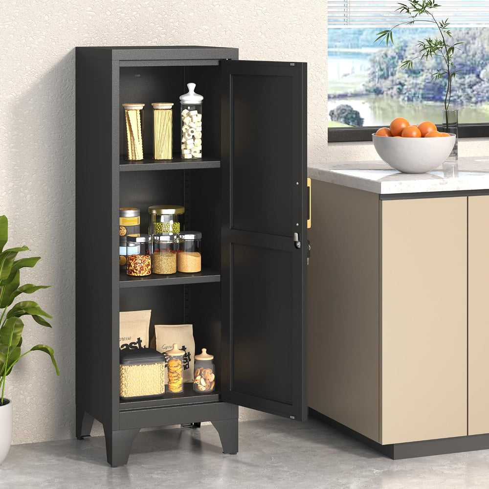 Coolsun 46" H Metal Pantry Cabinet, Metal Storage Locker with Door and 2...