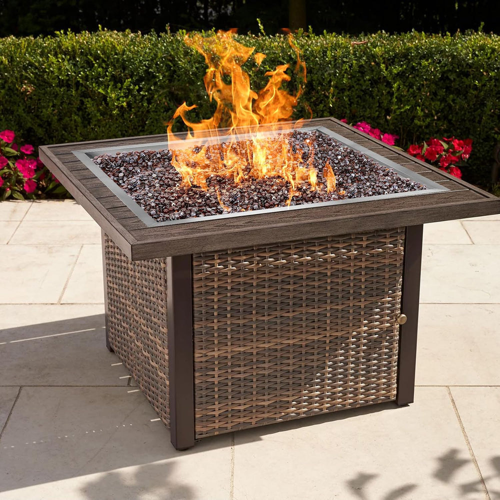 onlyfire 30" Square Fire Pit Flat Pan with Burner Ring, 296,000 BTU