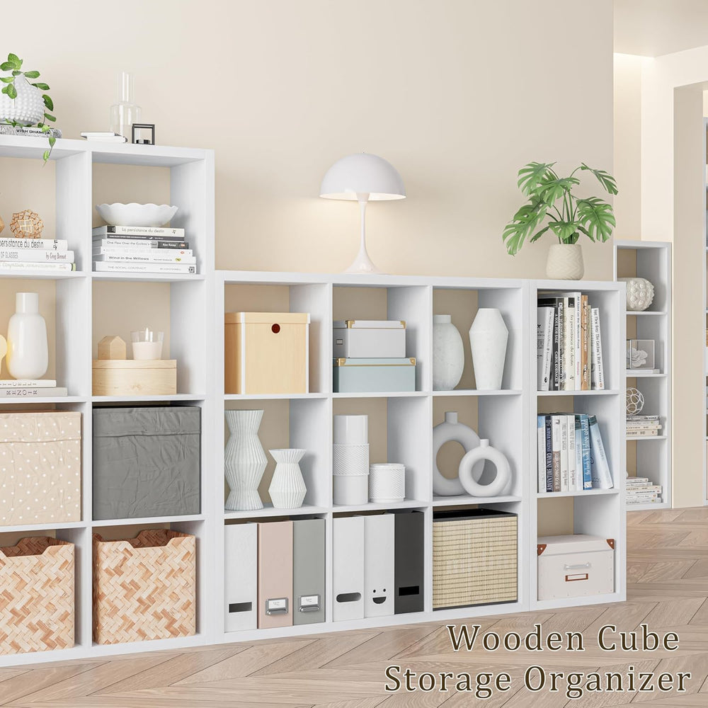 Cube Storage Organizer Bookcase, Decorative 11 inch Open Back Cubical Shelf w...