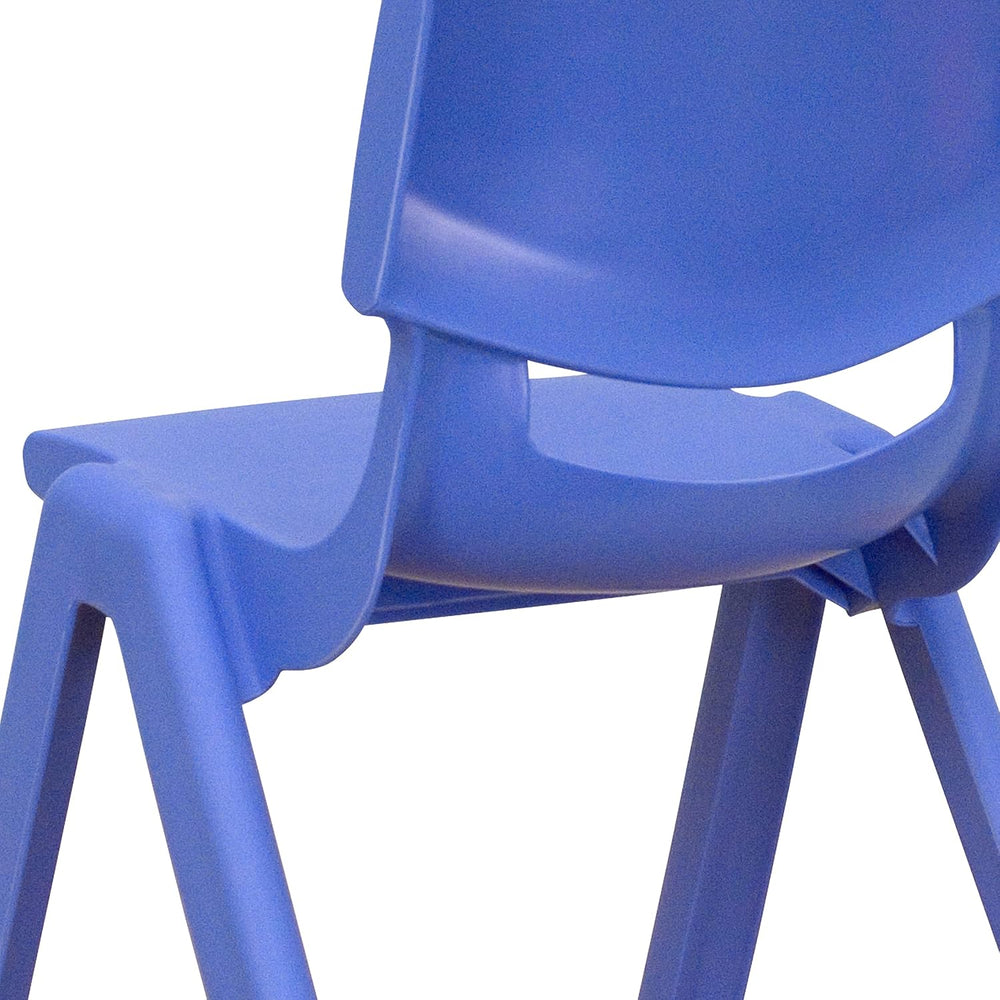 EMMA + OLIVER 23.625" W x 47.25" L Blue Plastic Activity Table Set-...
