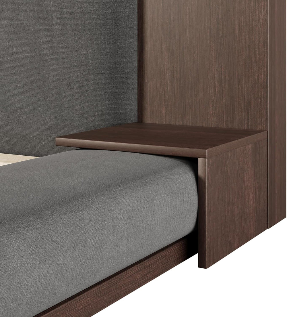 VilroCaz Modern King Size Upholstered Grounded Bed, Velvet Fabric Floor Uphol...