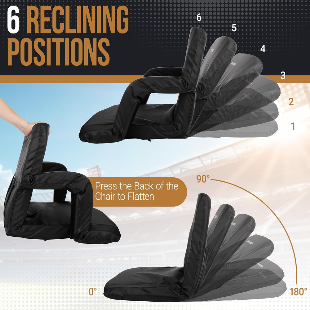 Home-Complete Stadium Seats - Bleacher Cushion with Padded Back Support and A...