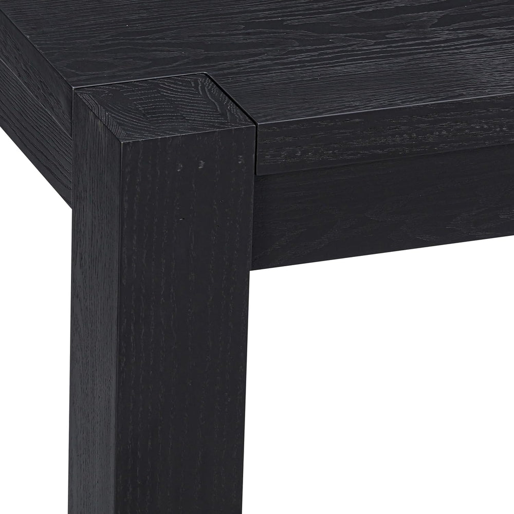 Block 55 Inch Farmhouse Rectangular Dining Table, Seats 4-6, Burnt Black