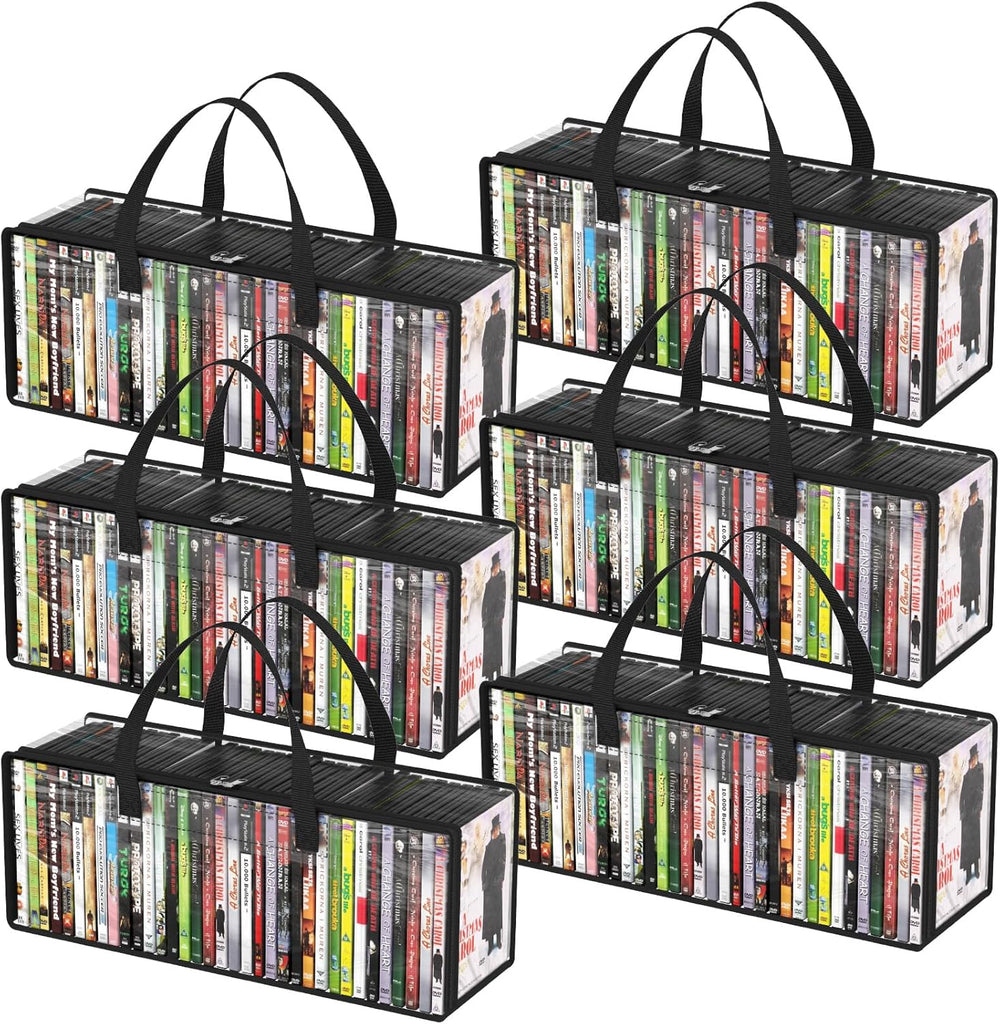 Lifewit DVD Storage Bags, Clear PVC DVD Case Holder with Handles, Front Windo...