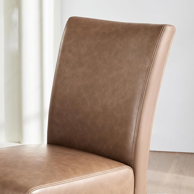 Watson & Whitely Upholstered Dining Chairs Set of 4, Faux Leather Armless...