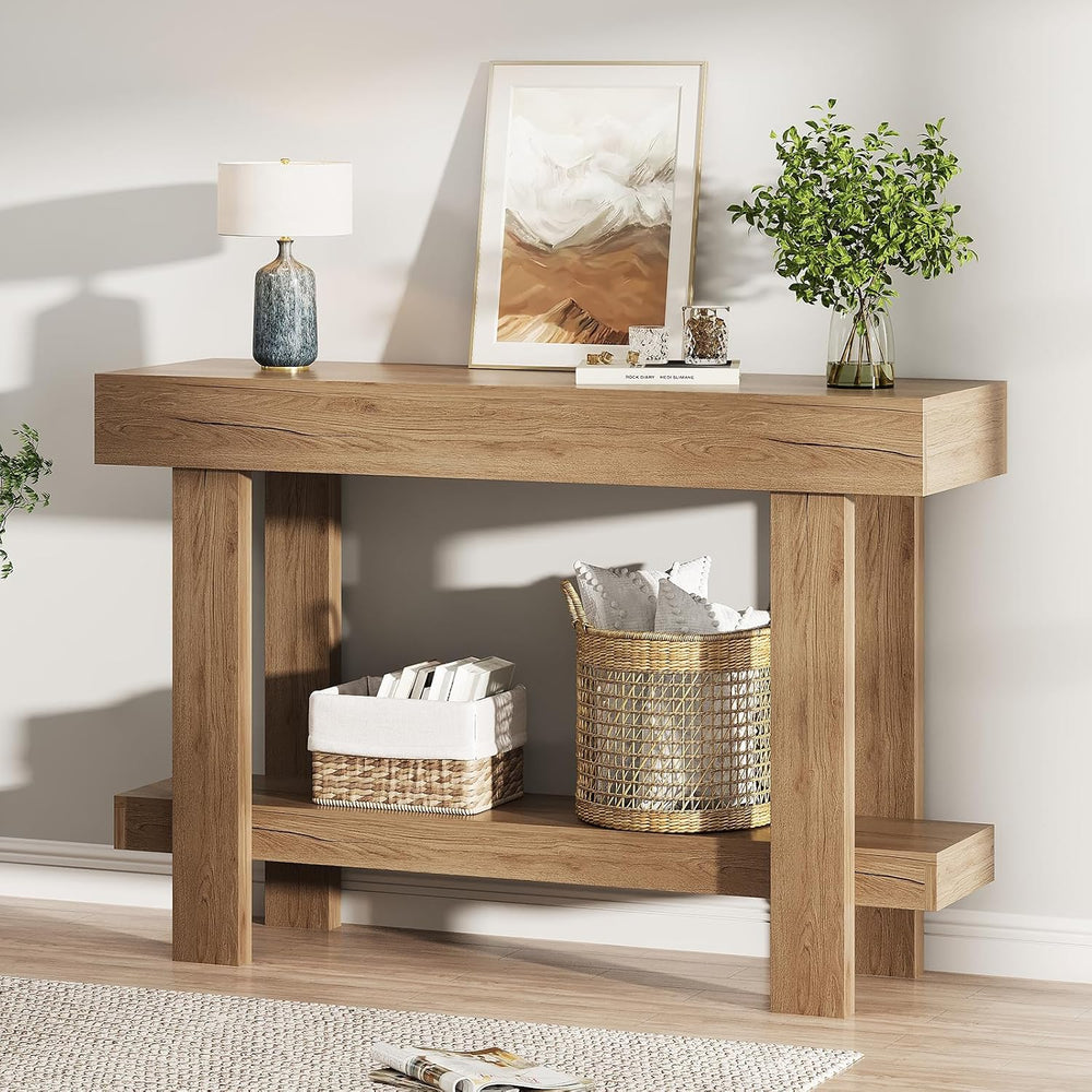 Console Table for Entryway, 47.2" Narrow Farmhouse Sofa Table with Thick...