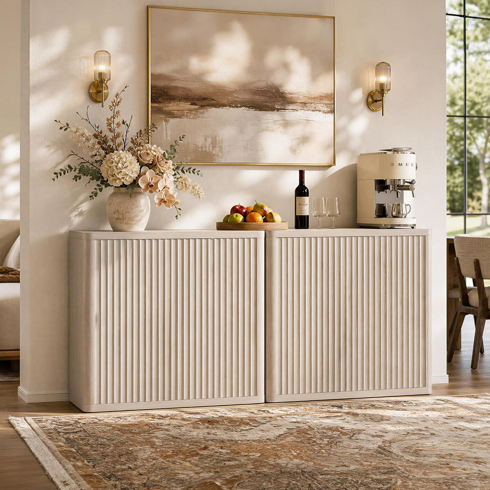 SICOTAS Buffet Cabinet with Storage 34.6" Sideboard Accent Modern Creden...