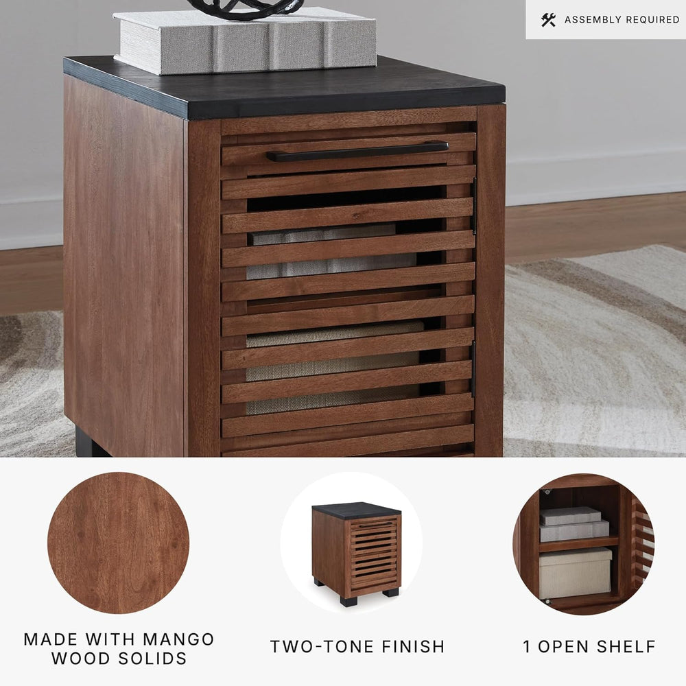 Signature Design by Ashley Kallari Industrial Chairside End Table with Cabine...