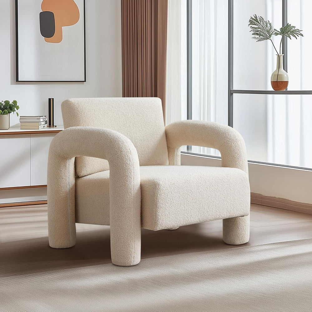 33.5" Modern Accent Chair, Velvet Single Sofa for Living Room,Comfy Arm ...