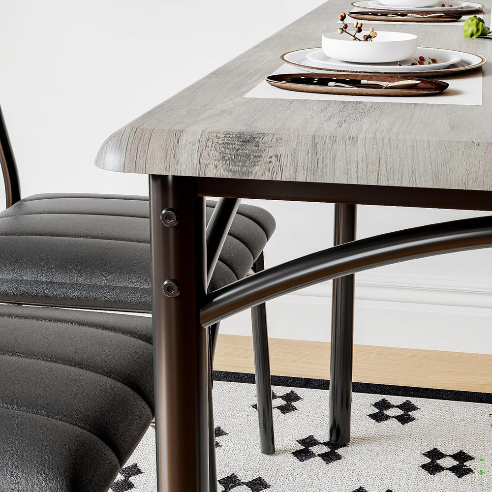 IDEALHOUSE Dining Table Set for 4, Kitchen Table with Chairs for 4, Rectangul...