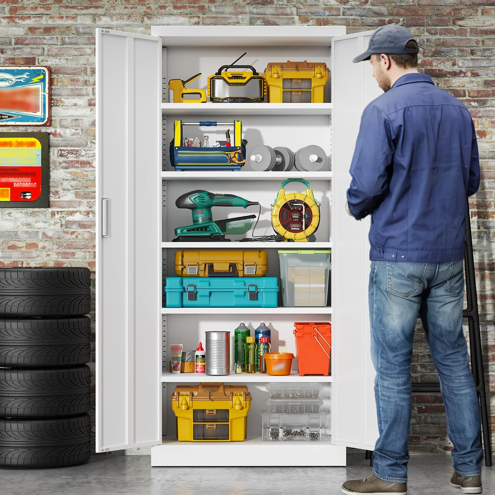 BESFUR Metal Storage Cabinets with Locking Doors and Adjustable Shelves, 71&q...