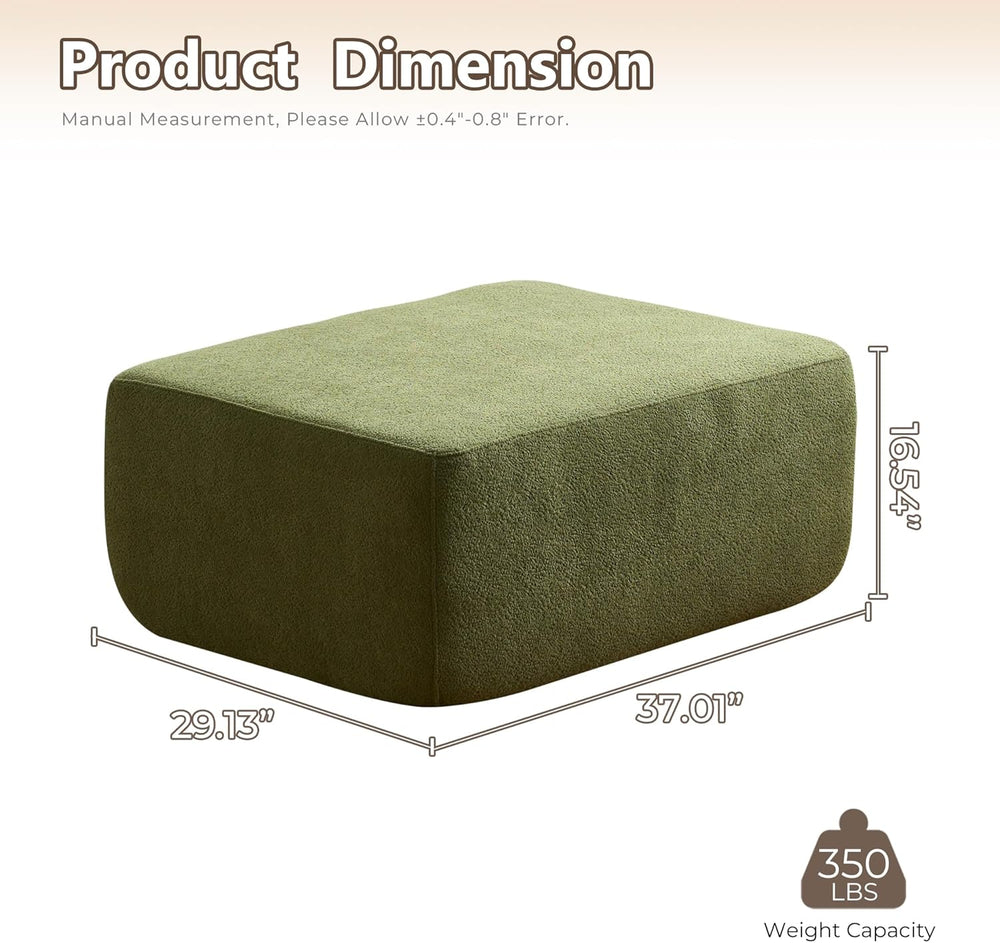 HOOOWOOO Large Ottoman Coffee Table for Couch,Oversized Rectangular Ottoman B...