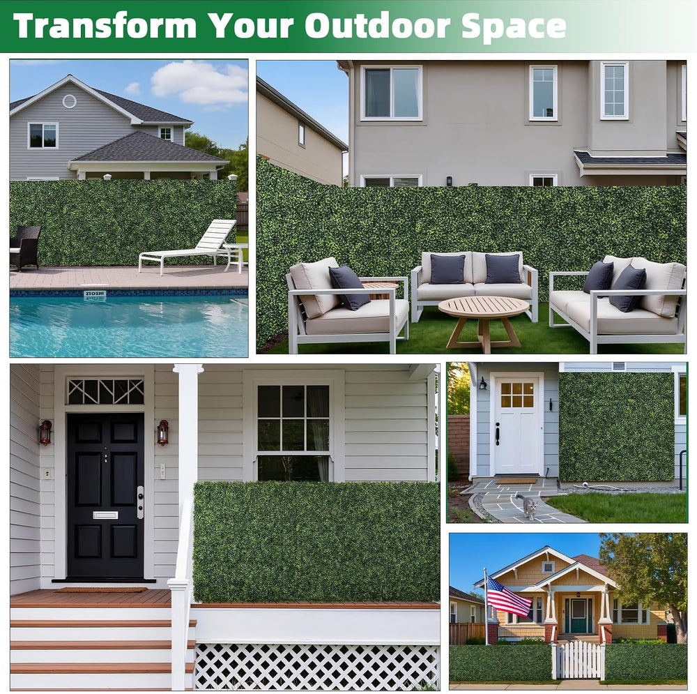 Artificial Boxwood Roll Panels with 4 Layers of Leaves, 40x120 in (33.33 sqft...