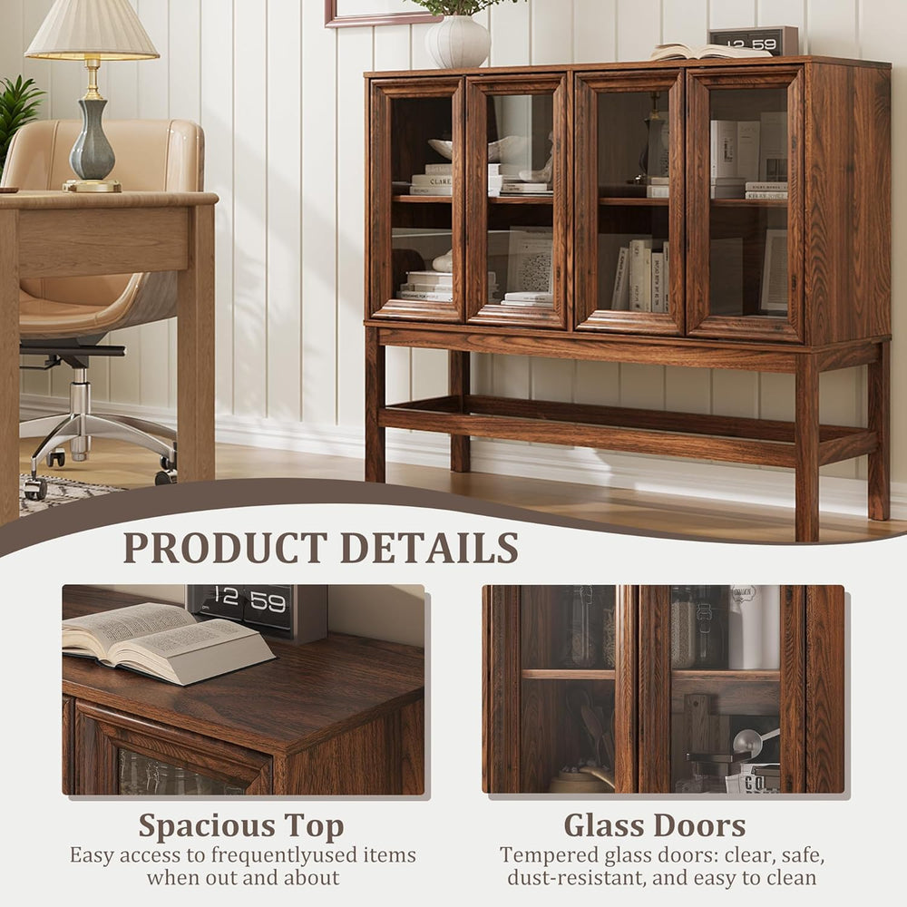 Sideboard Buffet Cabinet with Storage, Small Kitchen Coffee Wine Bar Cabinet ...