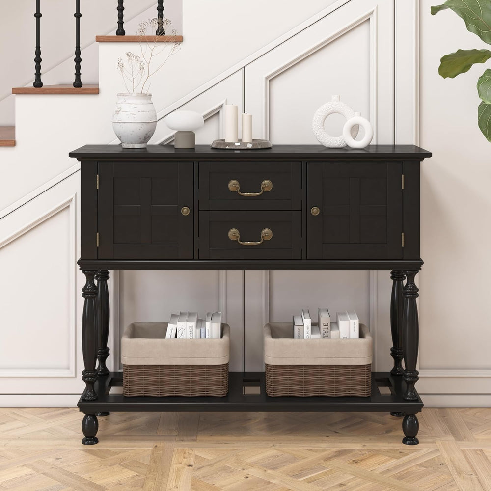 Farmhouse Console Table with Storage, Narrow Entryway Table with 2 Drawers &a...