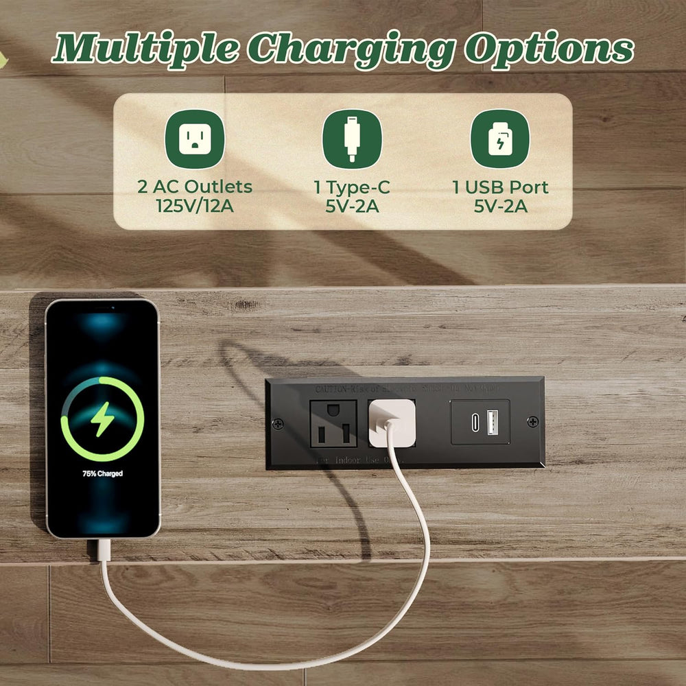 SUPERJARE 78.8 inch Narrow Behind Couch Table with 2 Charging Stations | 2 AC...