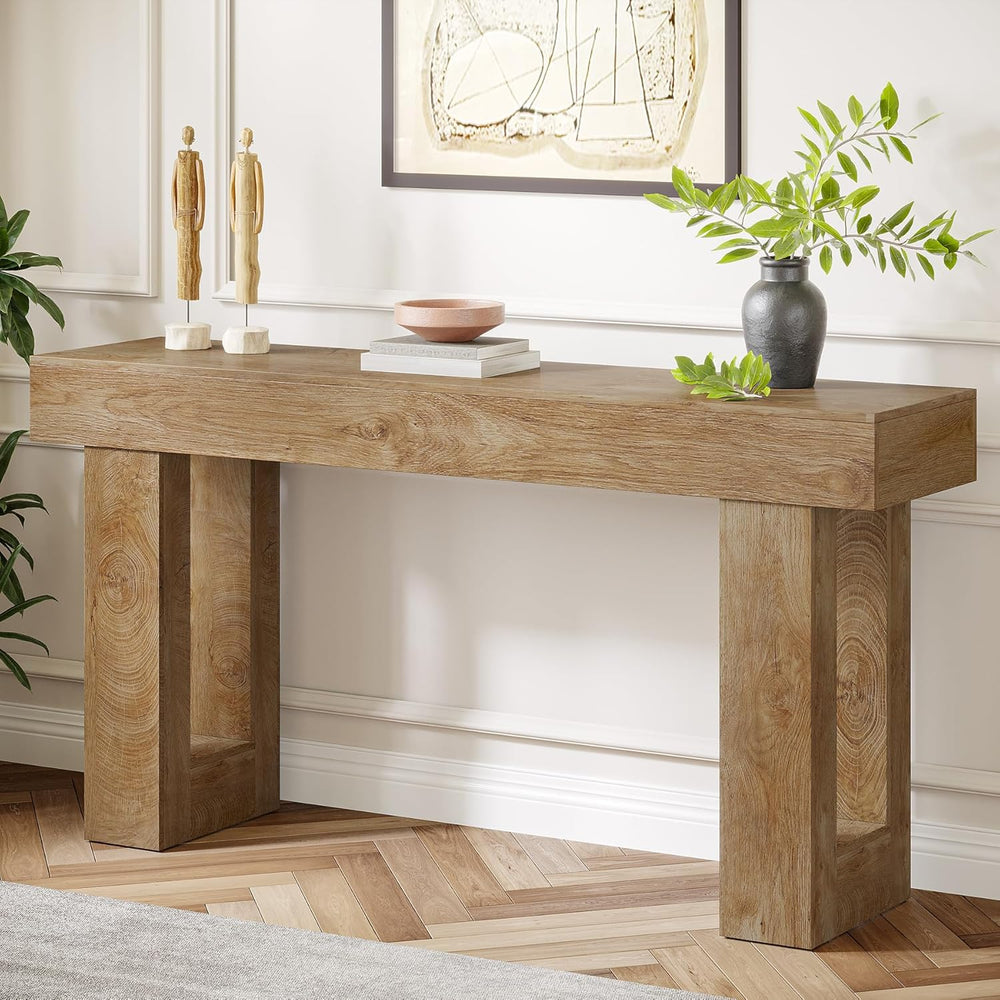 Tribesigns Farmhouse Console Table, 63-Inch Long Narrow Sofa Table Behind The...