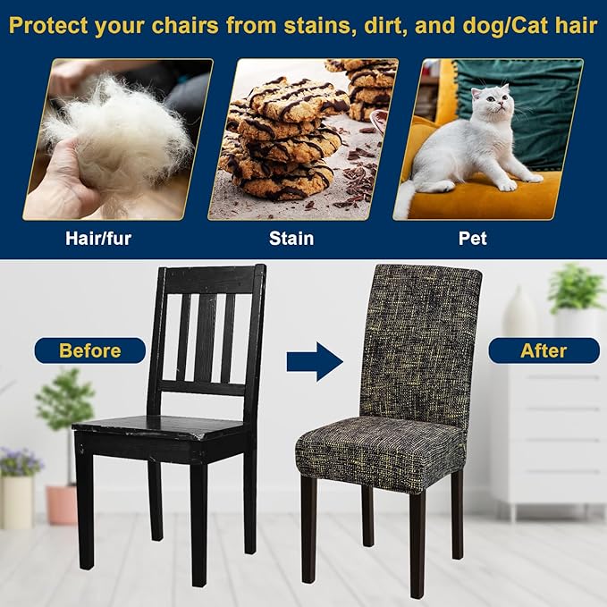 Chair Covers, Stretch Kitchen Chair Covers/Dining Chair Covers for Dining Roo...