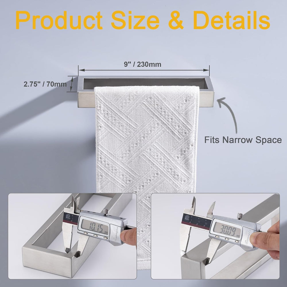 Towel Bar, 9 Inch Hand Towel Holder Wall Mount, Towel Racks for Bathroom Acce...