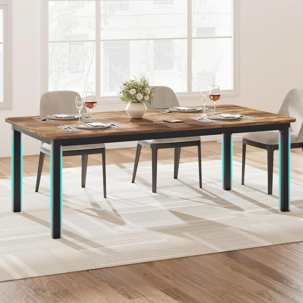78.7 Inch Long Kitchen Table for 6-8, Dining Room Table for Kitchen Living Ro...