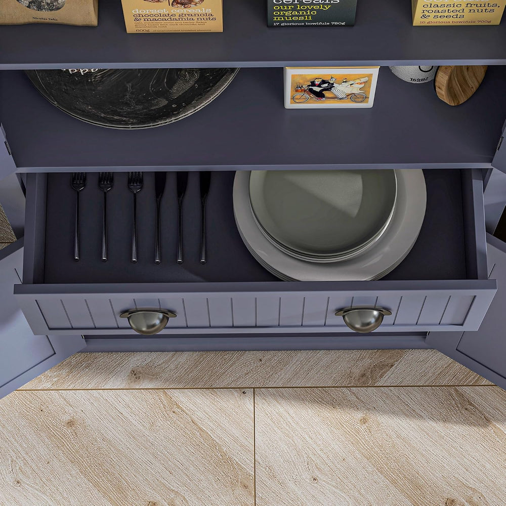 Blue 72" Farmhouse Kitchen Pantry Cabinet Bathroom Cabinet, Multiple Sto...