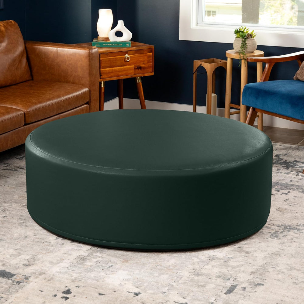 Jaxx Candler Round Couch Ottoman – Oversized Giant Coffee Table Ottoman - Ver...