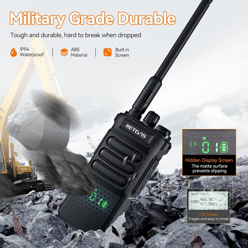 Retevis RT86 2 Way Radio Long Range with Mic for Warehouse,High Power,4Pack