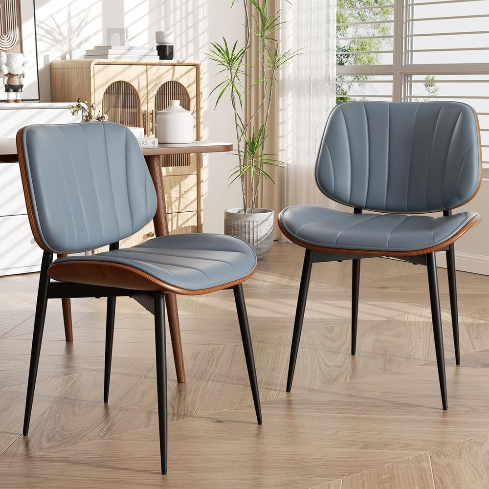 Dining Chairs Set of 6, Mid Century Modern Dining Room Chairs, Upholstered Fa...