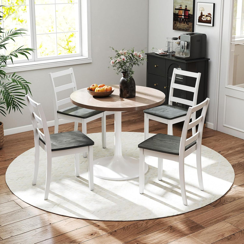 Giantex Dining Chairs, Wooden Armless Kitchen Chairs with Solid Rubber Wood L...