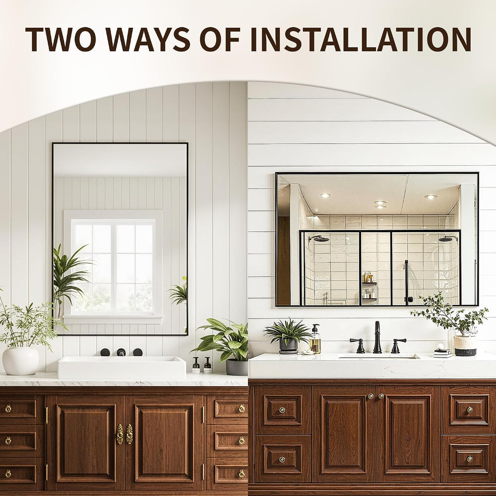 FICTOR Bathroom Vanity Mirror for Over Sink, 24" x 36", Black