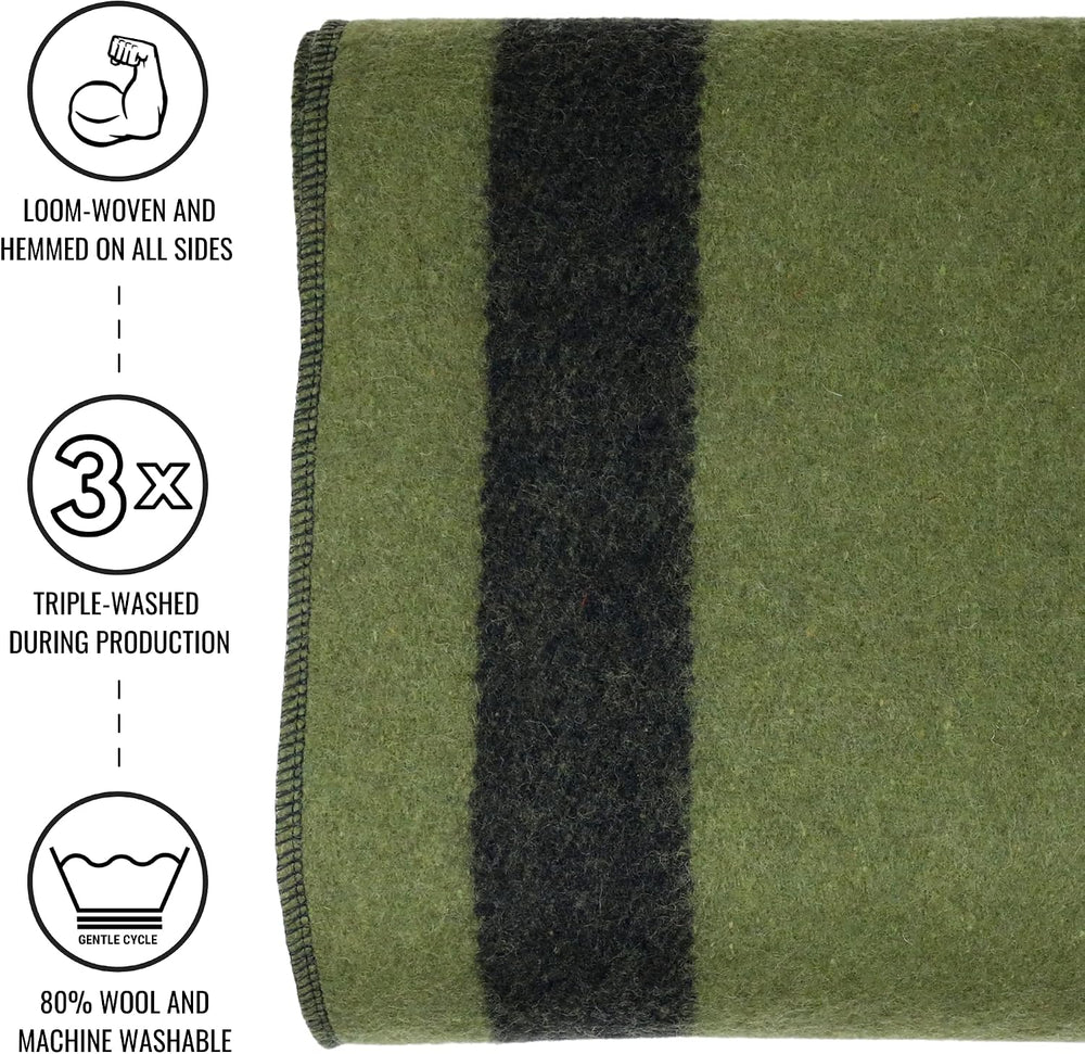 Arcturus Rainier Wool Blanket - 4.5lbs Warm, Heavy, Washable, Large | Great f...